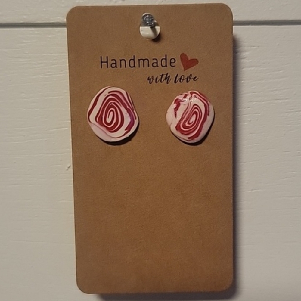 Christmas Peppermint Pattie "Ugly Sweater" Handmade Earrings